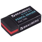 Ластик BRAUBERG «BlackJack», 40х20х11 мм, черный, прямоугольный, 222466