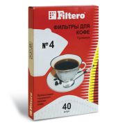 Фильтр FILTERO ПРЕМИУМ № 4 для кофеварок, бумажный, отбеленный, 40 штук, 450674 (1814)