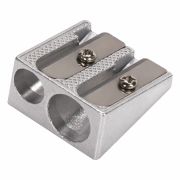 Точилка BRAUBERG «Style», металлическая клиновидная, 2 отверстия, 222486