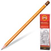 Карандаш чернографитный KOH-I-NOOR 1500, 4H, корпус желтый, заточенный, 180479 (2438)