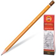 Карандаш чернографитный KOH-I-NOOR 1500, 5H, корпус желтый, заточенный, 180481 (2452)