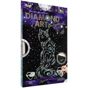 Картина из страз и глиттера Danko toys «Diamond Art. Кошка», комплект страз, карандаш-аппликатор, багетная рамка DAR-01-08