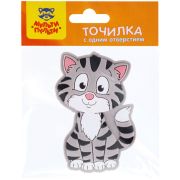 Точилка пластиковая Мульти-Пульти «Котик» 1 отверстие, пакет, 323430