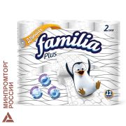 Бумага туалетная 2 сл./12 шт. FAMILIA PLUS, белая (12х20,4 м) (0198)