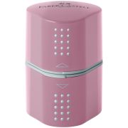 Точилка пластиковая Faber-Castell «Trio Grip 2001» 3 отверстия, 2 контейнера, дымчато-розовая 183804