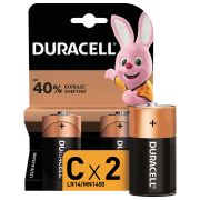 Батарейки DURACELL Basic, С (LR14, 14А), алкалиновые, КОМПЛЕКТ 2 шт., 450428 (2529)