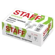 Силовые кнопки-гвоздики прозрачные STAFF 50 штук, 227804
