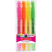 Набор текстовыделителей Crown «Multi Hi-Lighter Aroma» 04цв., 1-4мм, ароматиз., 207921 (4583)