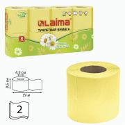 Бумага туалетная 2 сл./ 8 шт LAIMA, (8х19 м) аромат ромашки, 128721