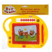 Доска для рисования магнитная Играем вместе «Три кота», с карандашом, счеты, 24*18см