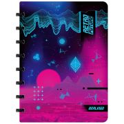 Бизнес-тетрадь А5+, 80л., Berlingo «Retro Future», клетка, на кольцах,80г/м2, пластик.обложка 700мкм