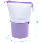 Пенал-стакан 1 отделение, 170*75 Berlingo «Lilac case», вельвет, экокожа