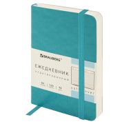 Ежедневник недатированный А6, BRAUBERG «Metropolis Ultra», под кожу, 160 л., бирюза, 113298