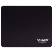 Коврик для мыши SONNEN «BLACK», резина+ткань, 220х180х3 мм, 513309