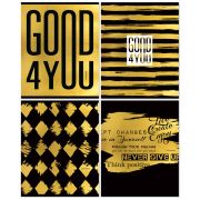Тетрадь 96л., А5, клетка на гребне BG «Gold4», матовая ламинация, металлизация, 321782 (8997)